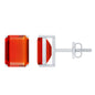 2 CT Emerald Cut Fire Opal Solitaire Stud Earrings for Women