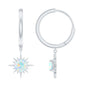 1 Carat Round Shape Ethiopian Opal Sunburst Hoop Earrings