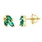 Nature Inspired Lab Created Emerald Stud Earrings in Silver