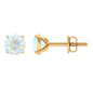 4 Carat Round Cut Ethiopian Opal Solitaire Stud Earrings