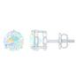 Minimalist Ethiopian Opal Solitaire Stud Earrings