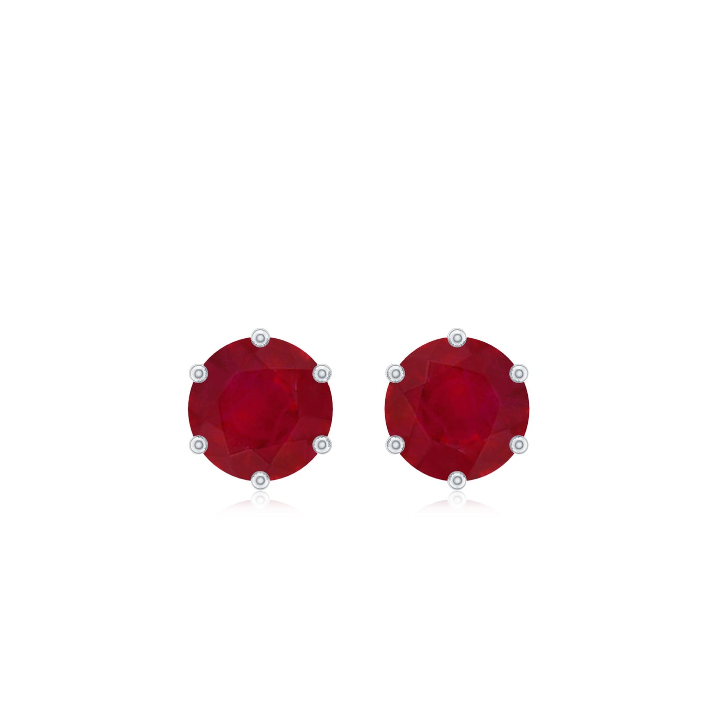 Minimalist Ruby Solitaire Stud Earrings for Women