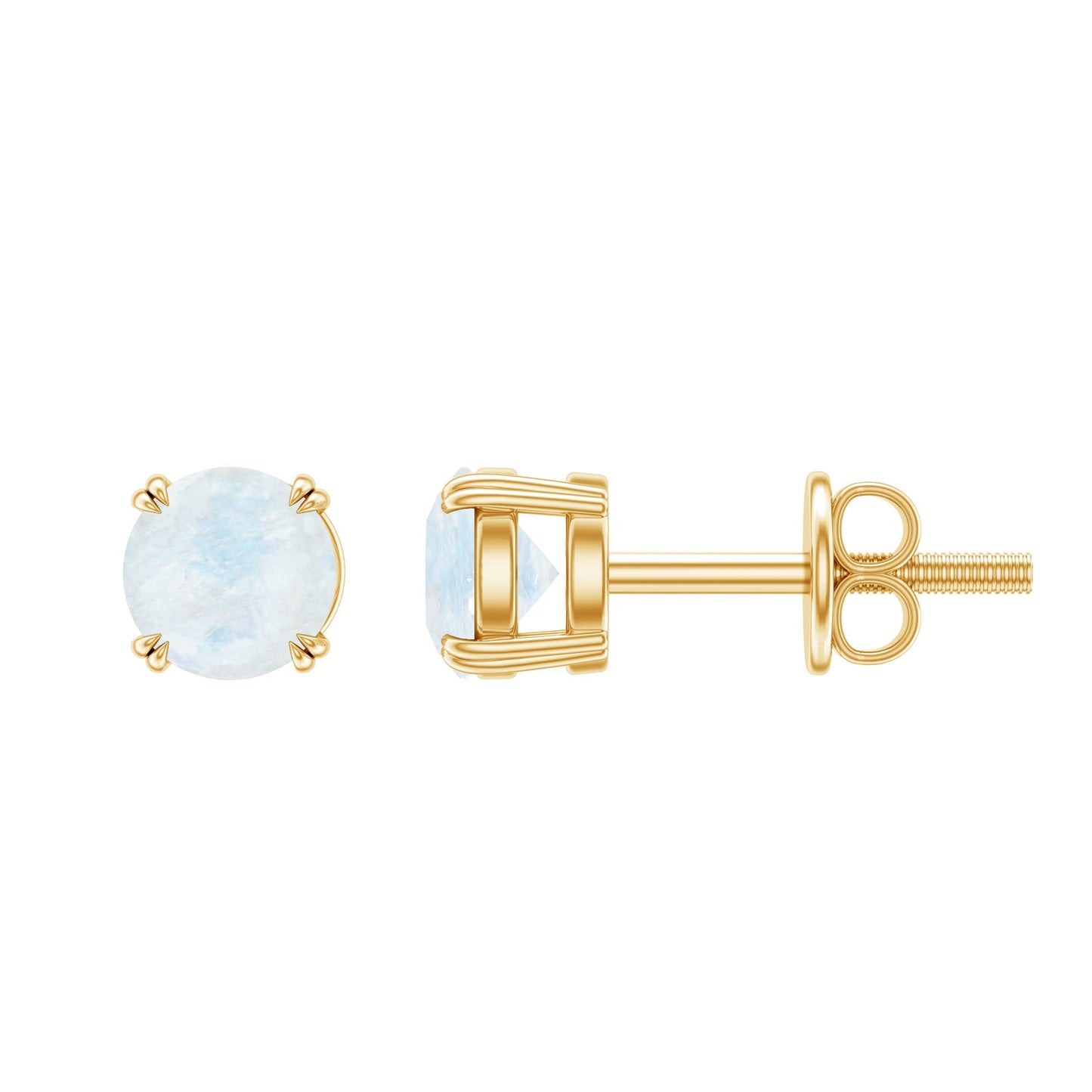 0.74 Carat Moonstone Solitaire Stud Earrings for Women