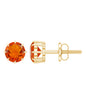 Natural Fire Opal Solitaire Stud Earrings for Women