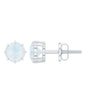 Real 0.7 Carat Moonstone Stud Earrings with Screw Back