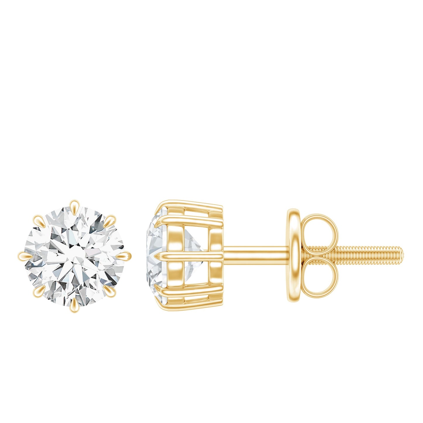 Certified 1 Carat Moissanite Studs