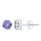 1 Carat Natural Tanzanite Round Stud Earrings for Women