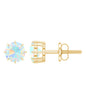 1 Carat Natural Ethiopian Opal Solitaire Stud Earrings