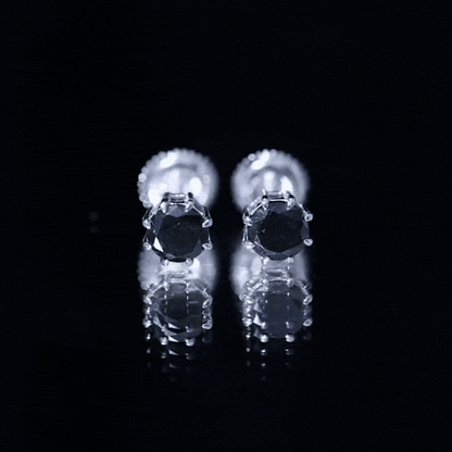 Solitaire 1.6 Carat Lab Created Black Diamond Stud Earrings