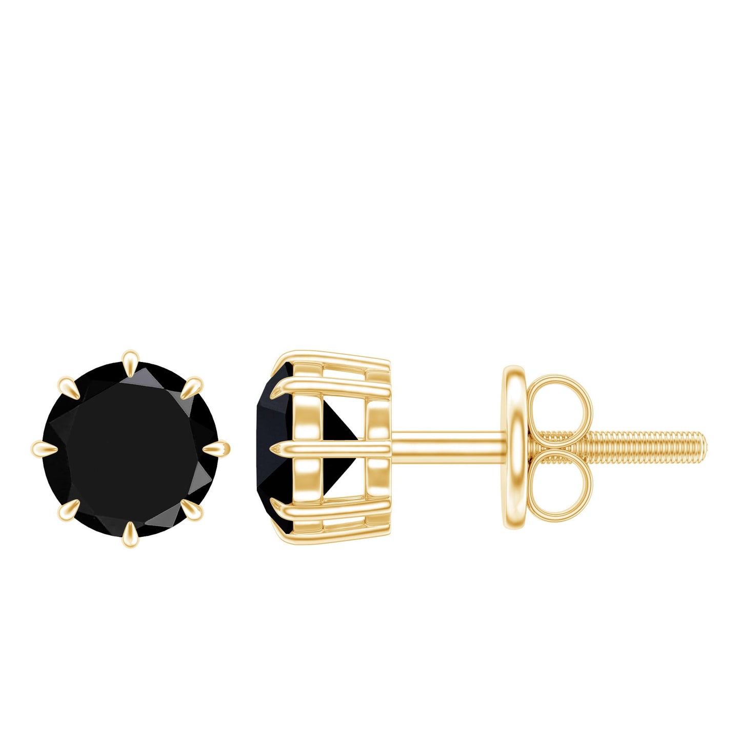 Solitaire 1.6 Carat Lab Created Black Diamond Stud Earrings