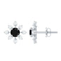 Certified Natural Black Spinel Snowflake Earrings with Diamond