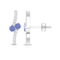 Real Tanzanite and Diamond Stud Earrings with Certificate