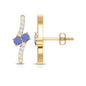 Real Tanzanite and Diamond Stud Earrings with Certificate