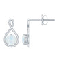 Round Moonstone Solitaire Infinity Stud Earrings