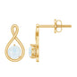 Round Moonstone Solitaire Infinity Stud Earrings