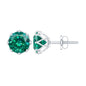 Round Lab Created Emerald Solitaire Stud Earrings