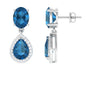2.3 Carat London Blue Topaz and Diamond Dangle Drop Earrings