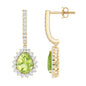2 Carat Peridot and Diamond Bridal Teardrop Earrings
