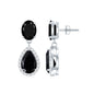 2 Carat Black Onyx and Diamond Dangle Drop Earrings