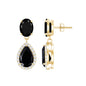 2 Carat Black Onyx and Diamond Dangle Drop Earrings