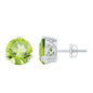 Natural 4 Carat August Birthstone Peridot Stud Earrings with Screw Back