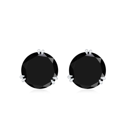 Real Black Onyx December Birthstone Earrings with Screw Back