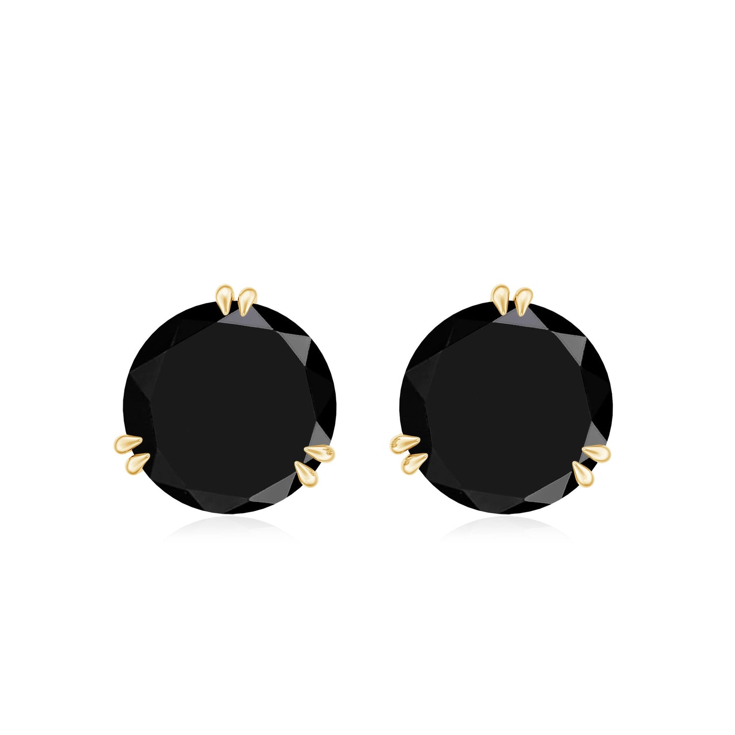 Real Black Onyx December Birthstone Earrings with Screw Back