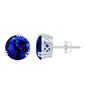 5.4 Carat Lab Created Blue Sapphire Solitaire Stud Earrings