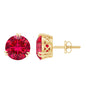 4.7 Carat Lab Created Ruby Solitaire Stud Earrings for Women