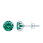 Lotus Basket Set 1.6 Carat Lab Created Emerald Solitaire Stud Earrings
