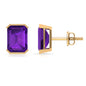 2.8 Carat Octagon Cut Amethyst Solitaire Stud Earrings For Women