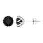 Solitaire 2.6 Carat Lab Created Black Diamond Stud Earrings in Decorative Setting