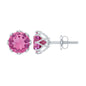 Natural 2.4 Carat Pink Tourmaline Solitaire Earrings with Screw Back