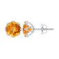 Natural 2.4 Carat Citrine Stud Earrings with Screw Back