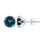 2.7 Carat Genuine London Blue Topaz Solitaire Stud Earrings With Certificate