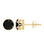 3 Carat Genuine Black Spinel Crown Stud Earrings