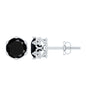Genuine Black Onyx Crown Stud Earrings with Screw Back