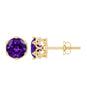 Genuine Amethyst Stud Earrings with Certificate