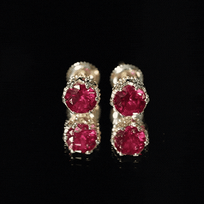 2.7 Carat Lab Created Ruby Solitaire Stud Earrings