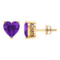 4.2 Carat Amethyst Heart Earrings in 3 Prong Setting