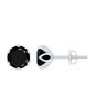 2.4 Carat Round Cut Black Onyx Solitaire Stud Earrings