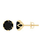 2.4 Carat Round Cut Black Onyx Solitaire Stud Earrings