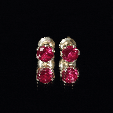 2.7 Carat Round Cut Lab Created Ruby Stud Earrings for Women