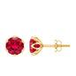 2.7 Carat Round Cut Lab Created Ruby Stud Earrings for Women