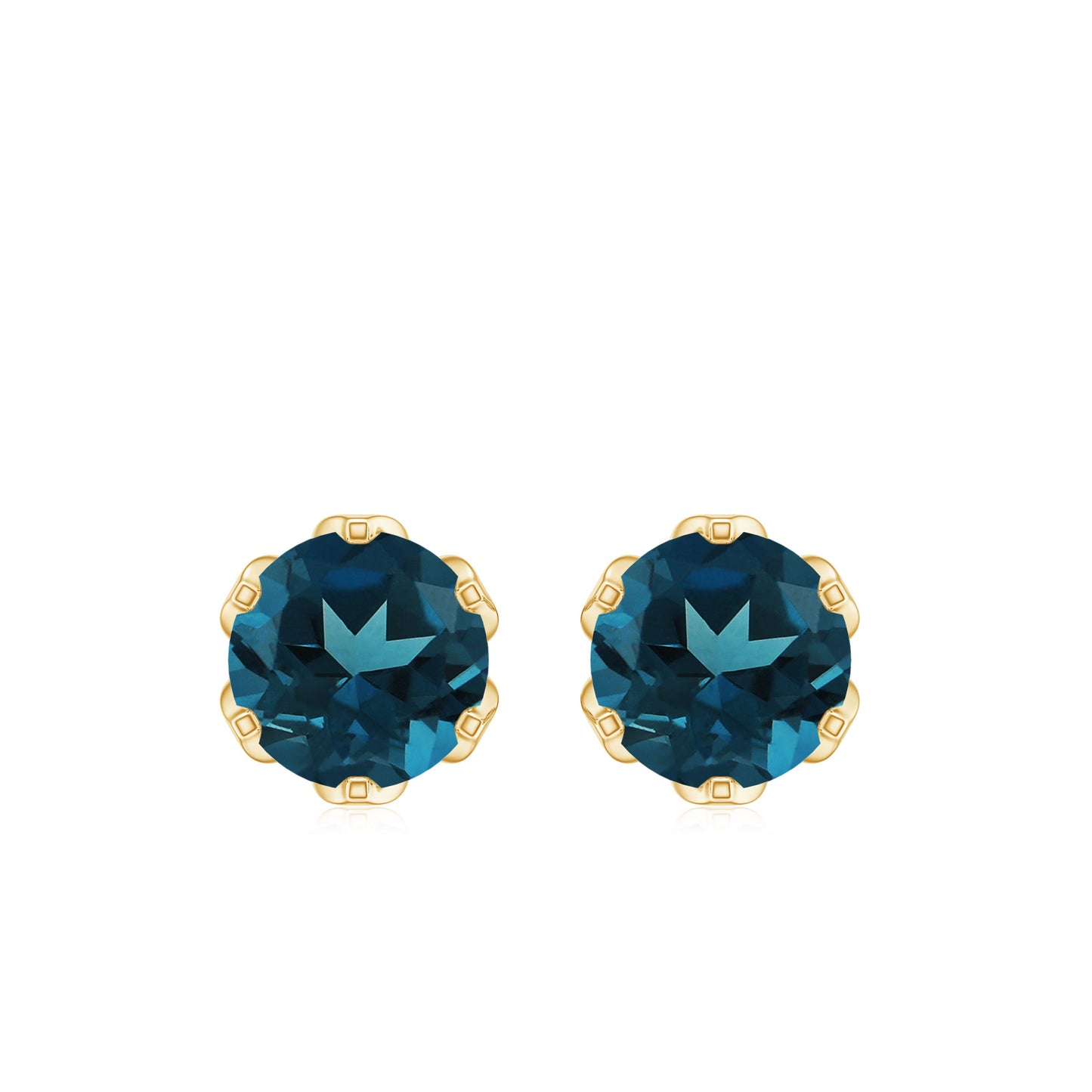 Natural 2.7 Carat London Blue Topaz Stud Earrings