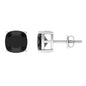 Natural 4.2 Carat Cushion Cut Black Onyx Earrings with Screw Back