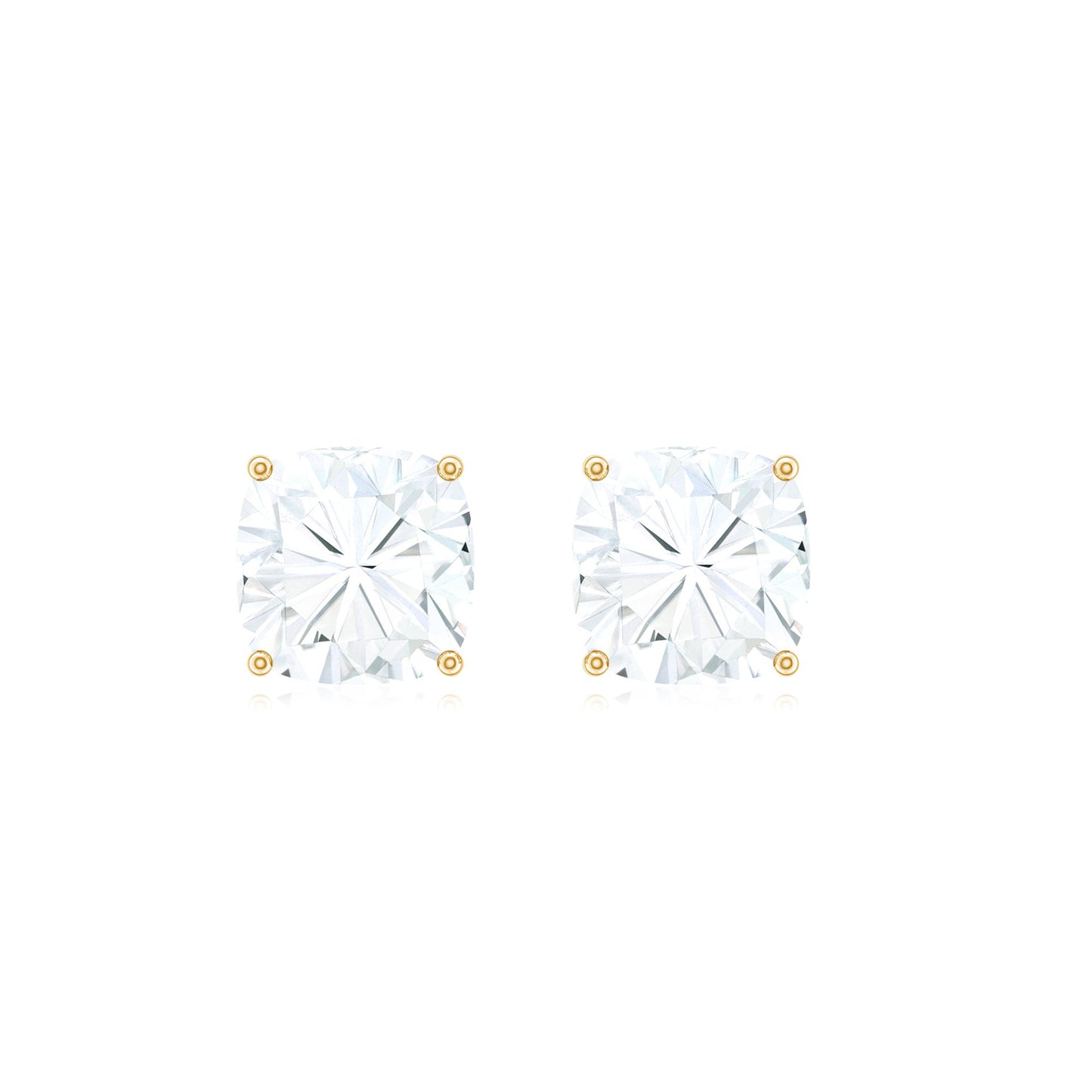 Certified 6.3 Carat Cushion Cut Moissanite Stud Earrings
