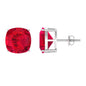 7.6 CT Created Ruby Solitaire Stud Earrings in 4 Prong Setting
