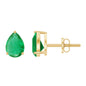 1.3 Carat Pear Cut Emerald Solitaire Stud Earrings