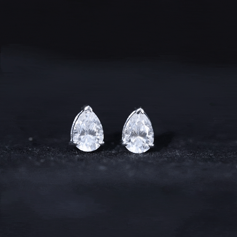 1.5 Carat Pear Cut Moissanite Teardrop Stud Earrings